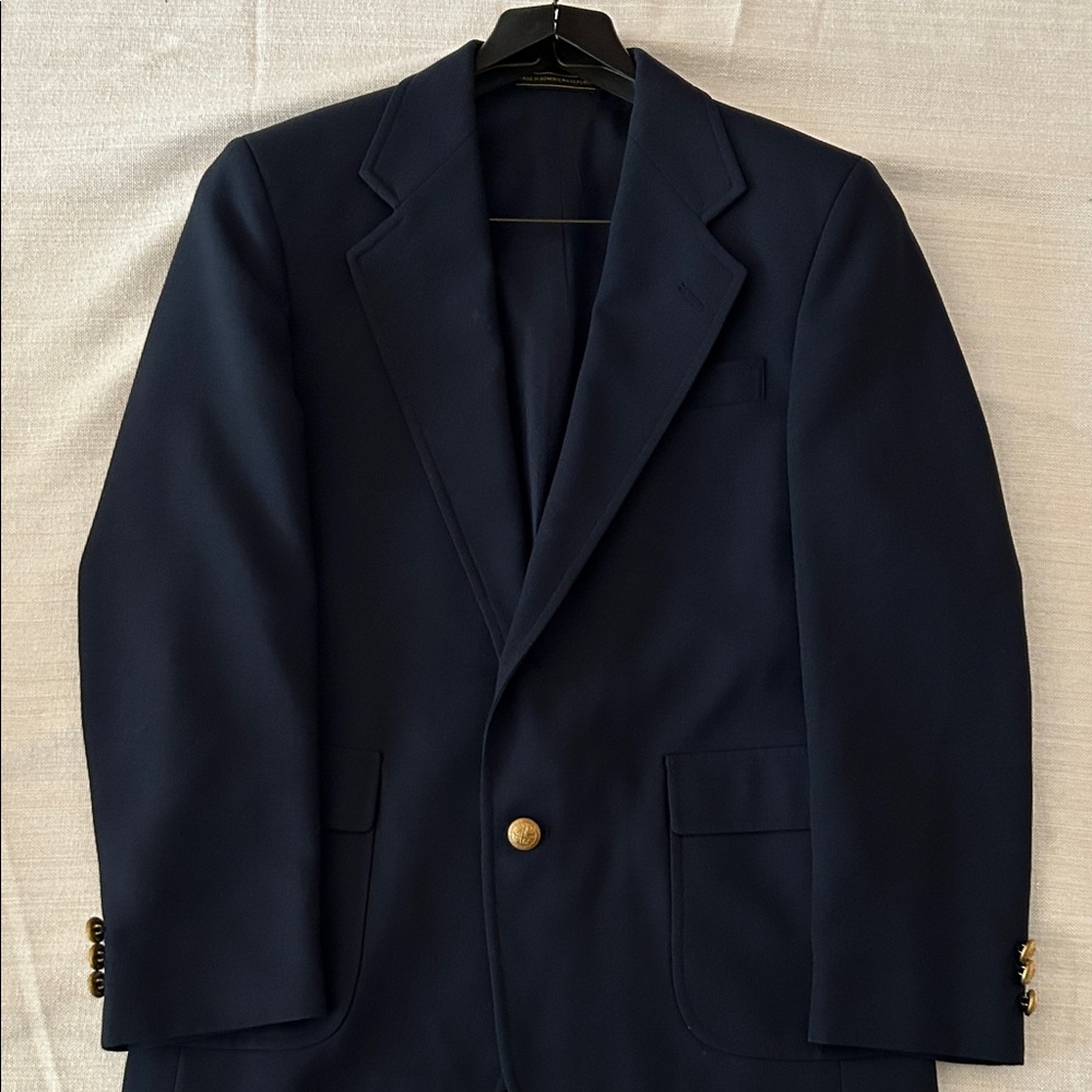 Nordstrom Navy Blazer with Gold Accent